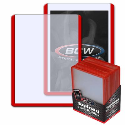BCW 3&times;4 Topload Card Holder &ndash; Red Border