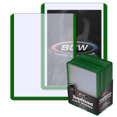 BCW 3&times;4 Topload Card Holder &ndash; Green Border