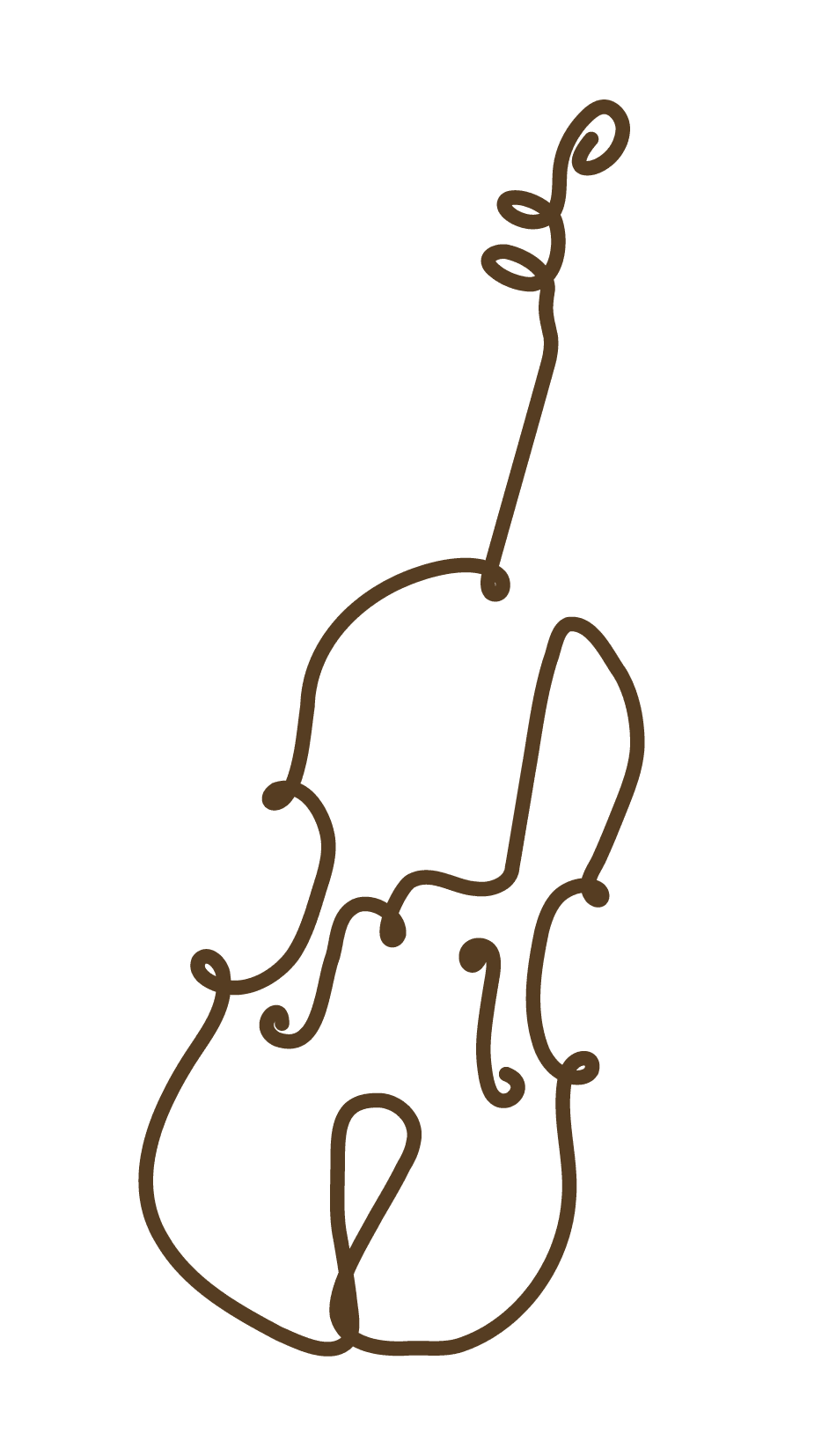 A hand drawn violin illustration.