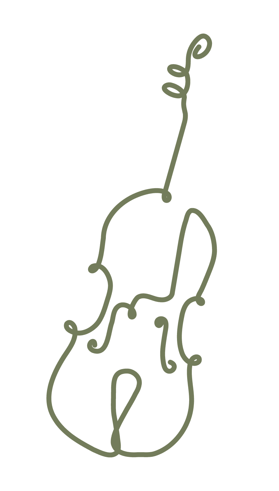 A hand drawn illustration of a violin.