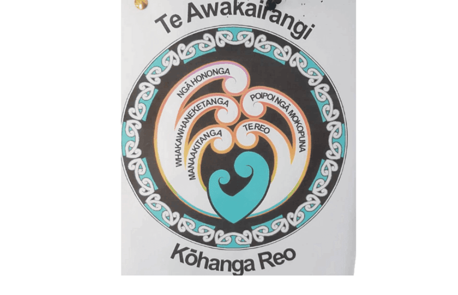Circular mural featuring Te Awakairangi Kōhanga Reo, where AraHina first tested its kaupapa Māori strategic planning approach.