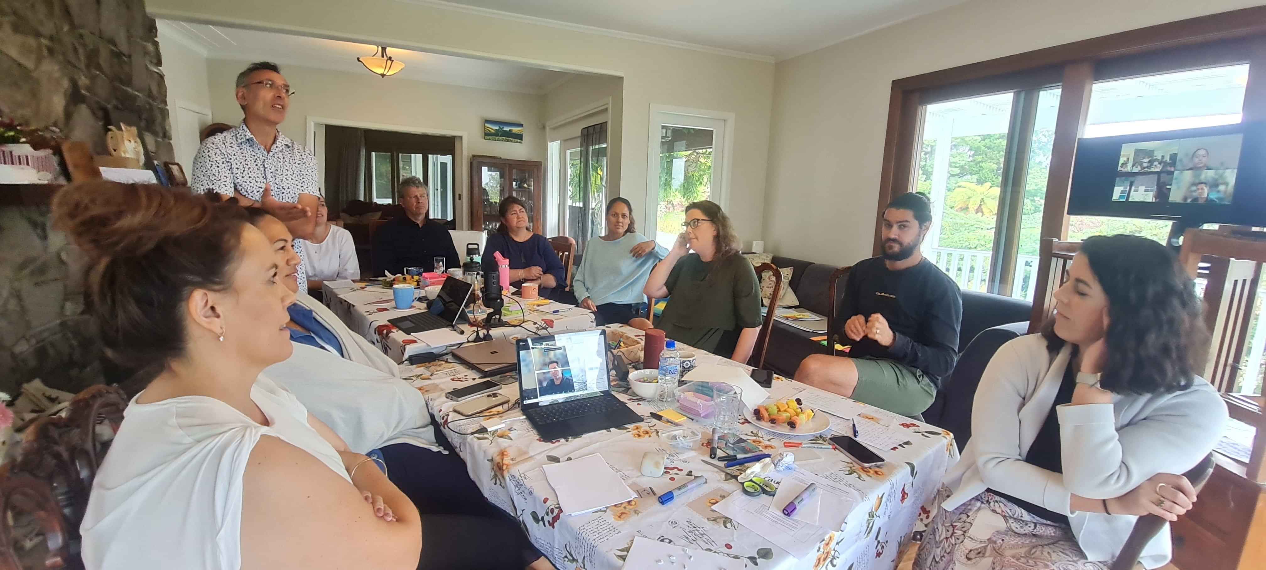 Circular mural featuring Te Awakairangi Kōhanga Reo, where AraHina first tested its kaupapa Māori strategic planning approach.