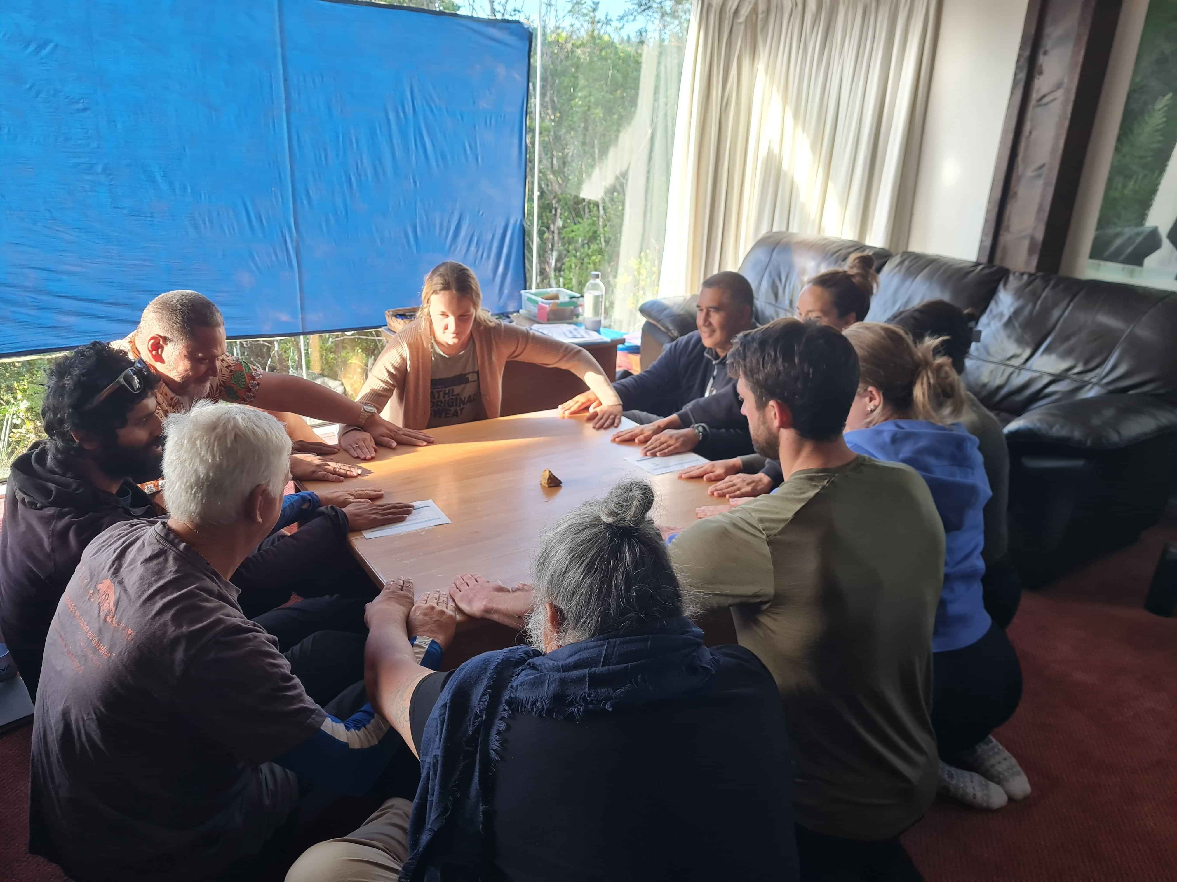 Colourful wall of sticky notes from AraHina’s facilitated strategy session for the Aotearoa Free From Stalking campaign.