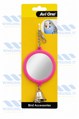 Avi One Bird Toy - Round Mirror With Bell