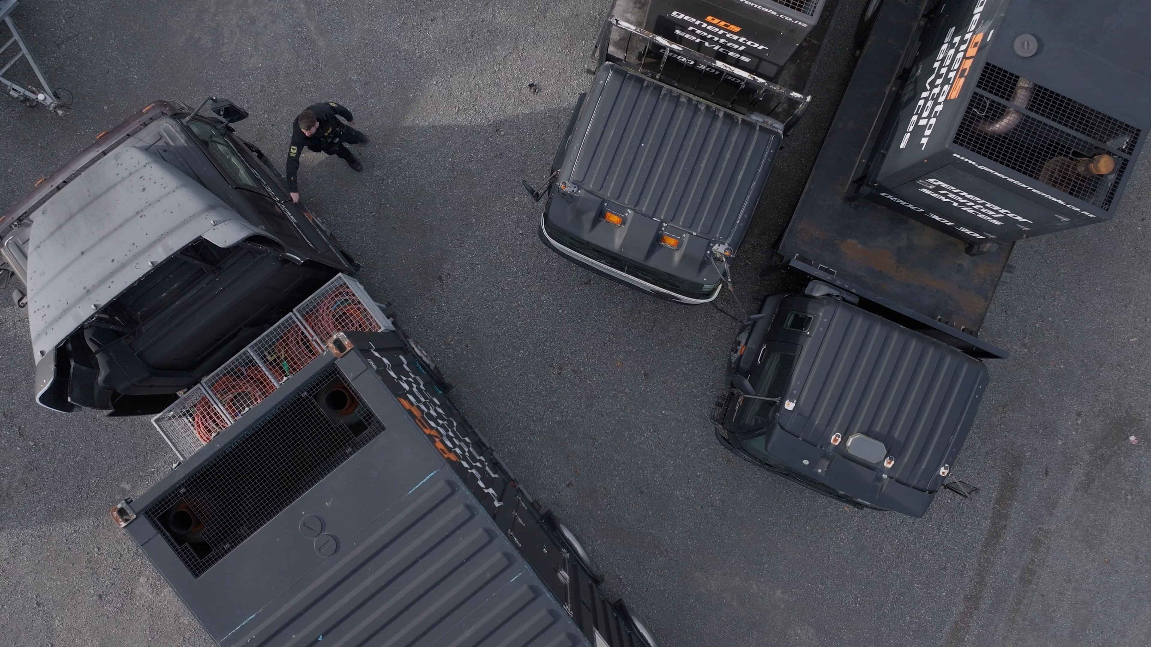 Drone shot of a Watchdog Security Guard patrolling the GCE grounds