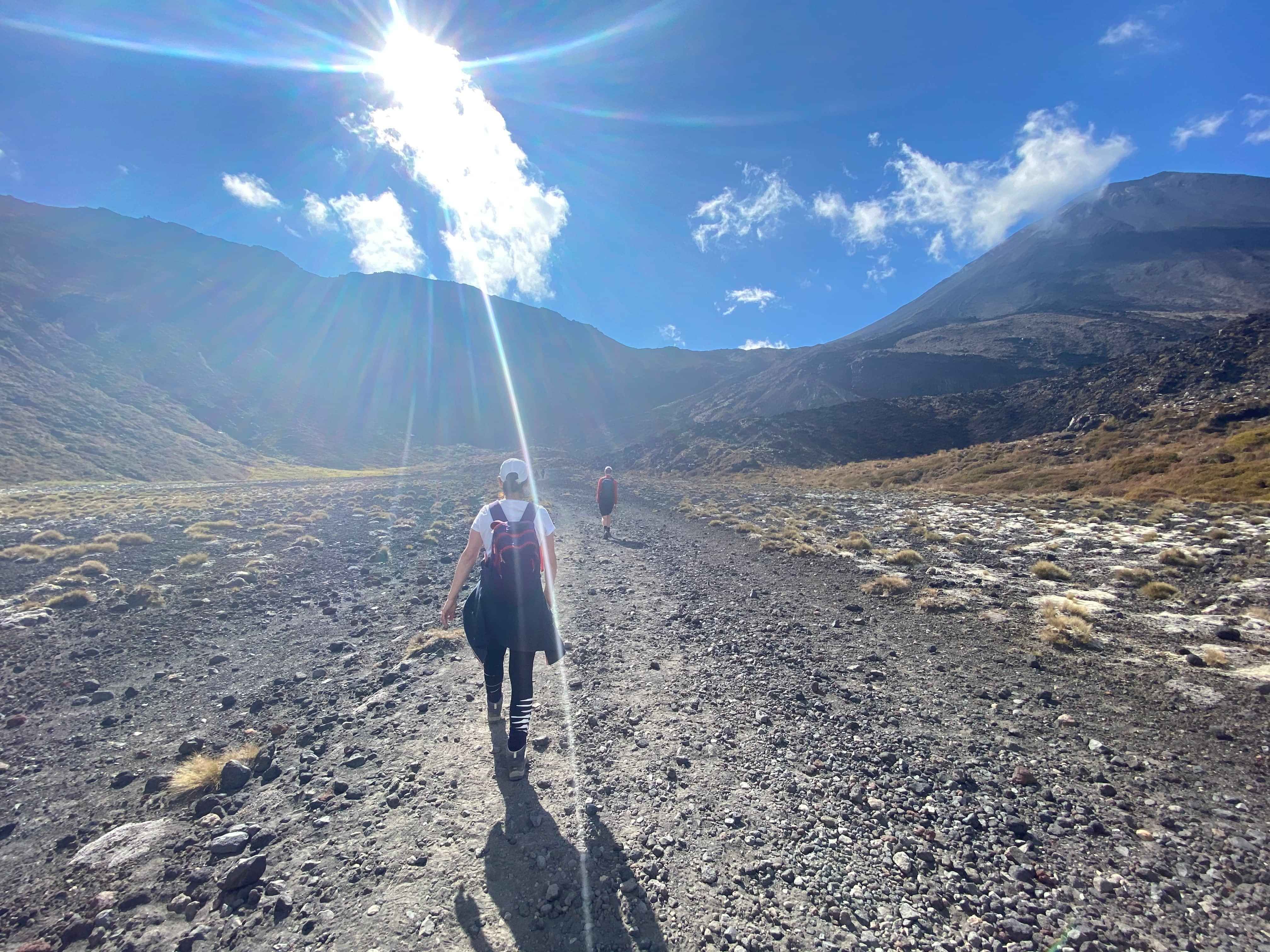 Tongariro Alpine Crossing, the initial walk in before the ascent.  