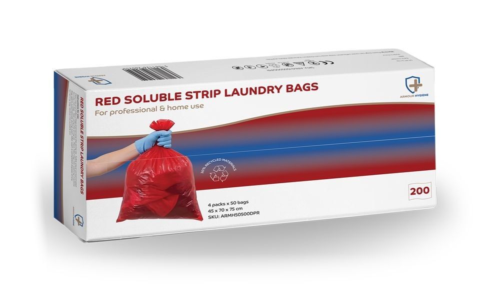 Red Soluble Strip Laundry Bags