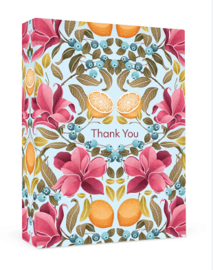 Pomegranate Catherine Marion Lemons &amp; Magnolia 10 Pkt Thank-you Boxed Notecards