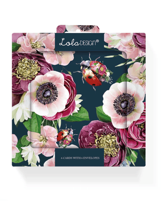 Lola Design Pack of Six Blank Ladybird Pattern Notecards &amp; Envelopes