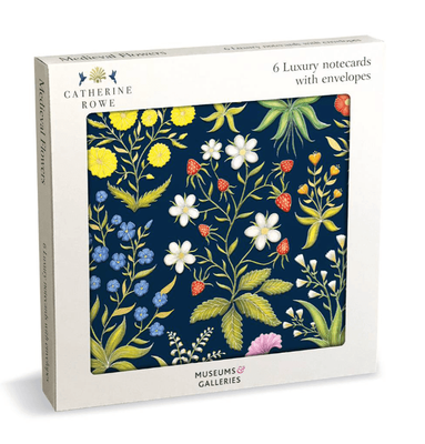 Catherine Rowe Medieval Flowers 6 Pack Luxury Notecards &amp; Envelopes