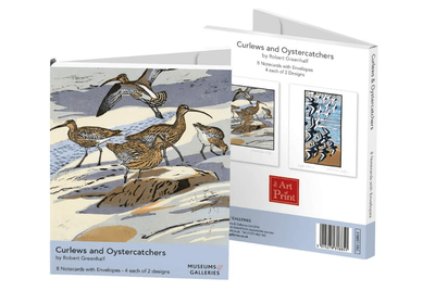 Museums &amp; Galleries Curlews &amp; Oystercatchers 8 Pack Folio Notecards