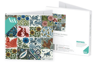 Museums &amp; Galleries De Morgan Tiles 8 Notecard Pack &amp; Envelopes