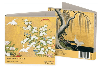 Museums &amp; Galleries Japanese Herons Pack Of 8 Notecards &amp; Envelopes