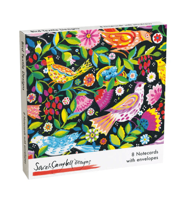 Sarah Campbell Designs Birds 8 Square Notecards Wallet &amp; Envelopes