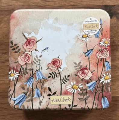 Alex Clark UK: Floral Pinks Notecards In A Tin