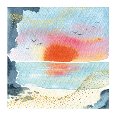 The Artfile: 10 Pack Notecards &amp; Envelopes 2 Designs Sunset &amp; Waterfall