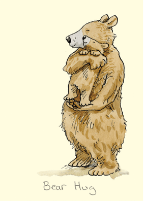 Greeting Card: Two Bad Mice &quot;Bear Hug&quot; Blank Inside