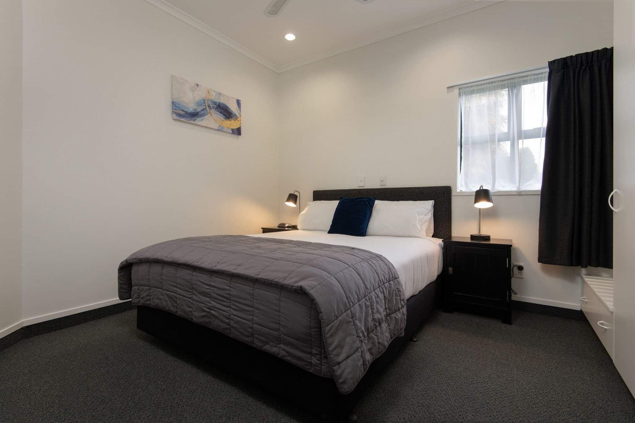 Bedroom in the one bedroom unit at Cambridge Mews