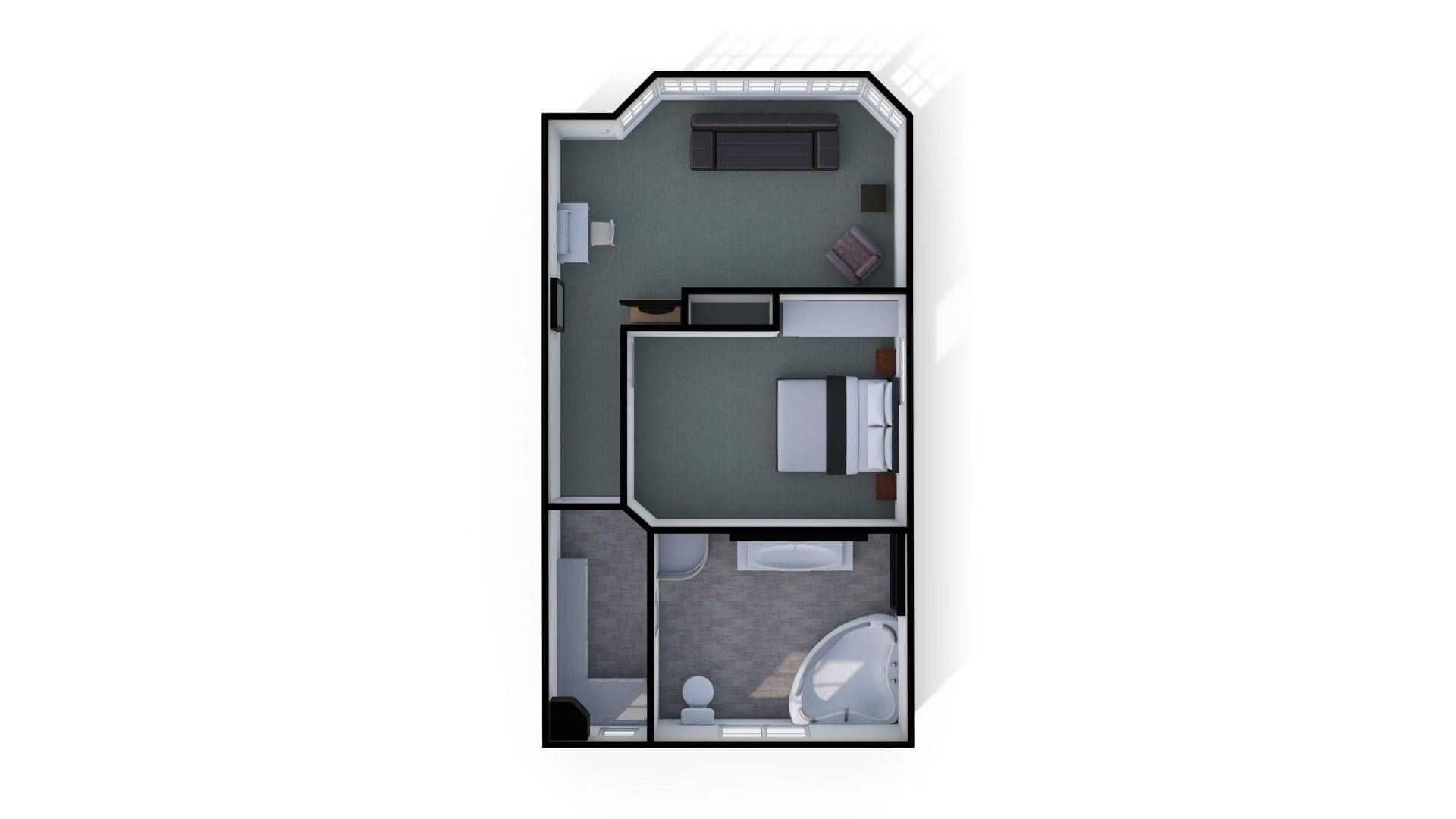 One bedroom unit floorplan at Cambridge Mews 