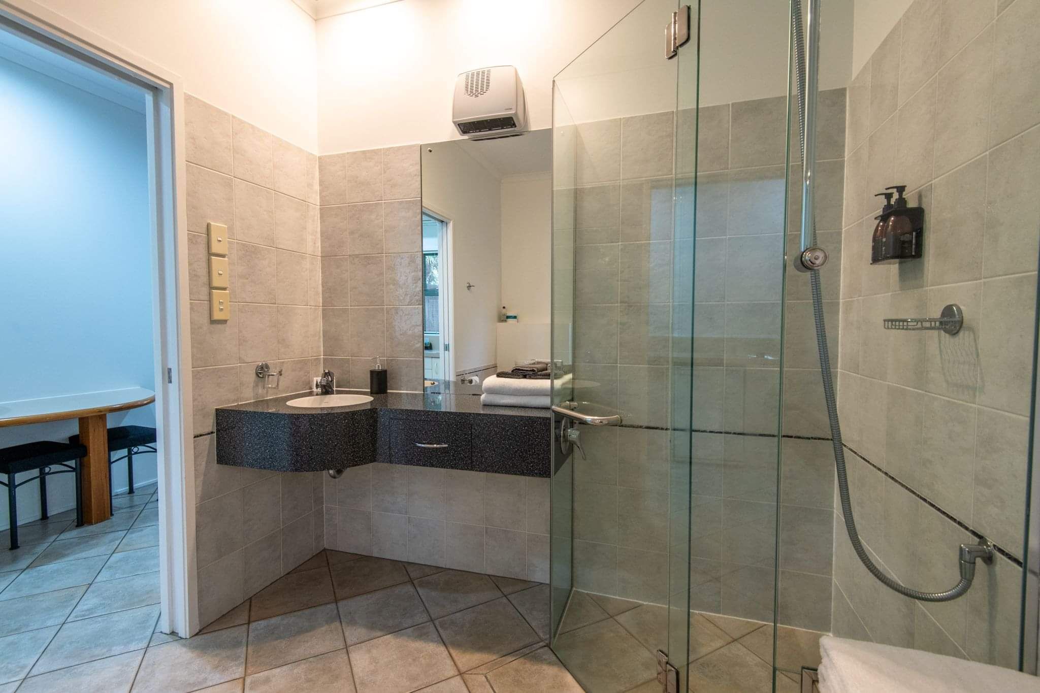 Bathroom in the one bedroom unit at Cambridge Mews