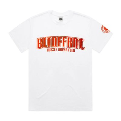 Built Different Hustle Never Folds - Red Tee