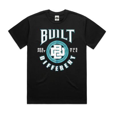 Built Different Teal &amp; Black Tee