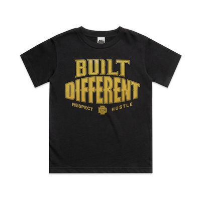 Built Different Respect Hustle - Yellow &amp; Black Tee