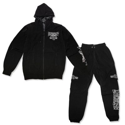 Built Different Windbreaker Tracksuit - Black