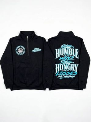 Built Different Half Zip- Black and Teal