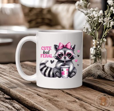 Cute But Feral Raccoon Mug