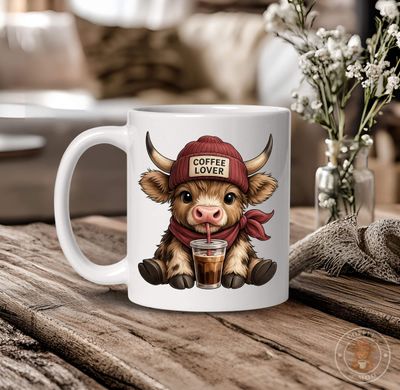 Coffee Lover Highland Cow Mug