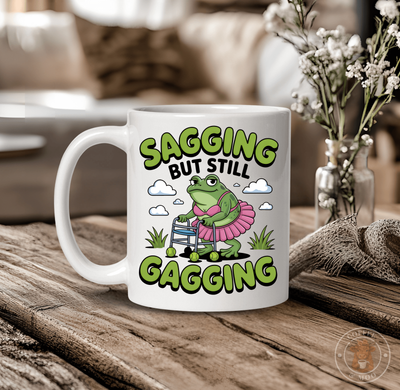 Sagging But Still Gagging Funny Frog Mug