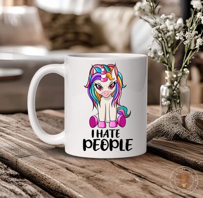 I Hate People Feral Unicorn Mug