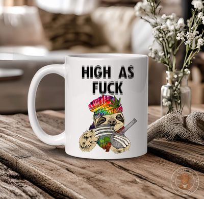 High As Fuck Sloth Mug