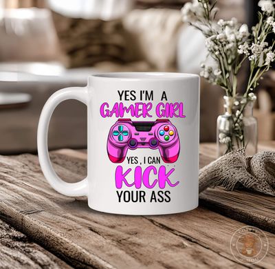 Yes I&rsquo;m a Gamer Girl, Yes I Can Kick Your Ass Mug