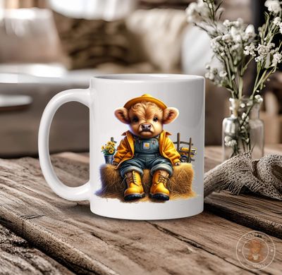 Cute Highland Cow Mug - Yellow