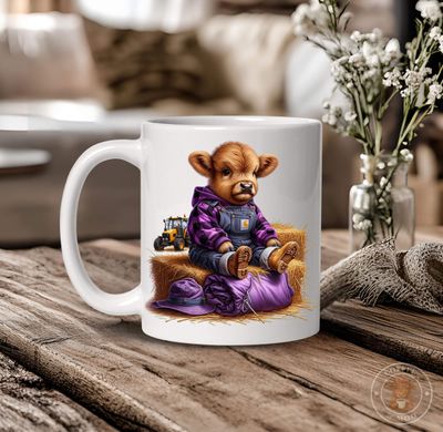 Cute Highland Cow Mug - Purple