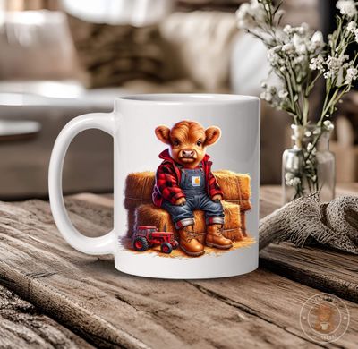 Cute Highland Cow Mug - Red