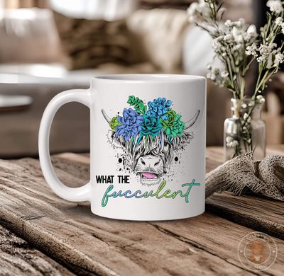 What The Fucculent Highland Cow Mug