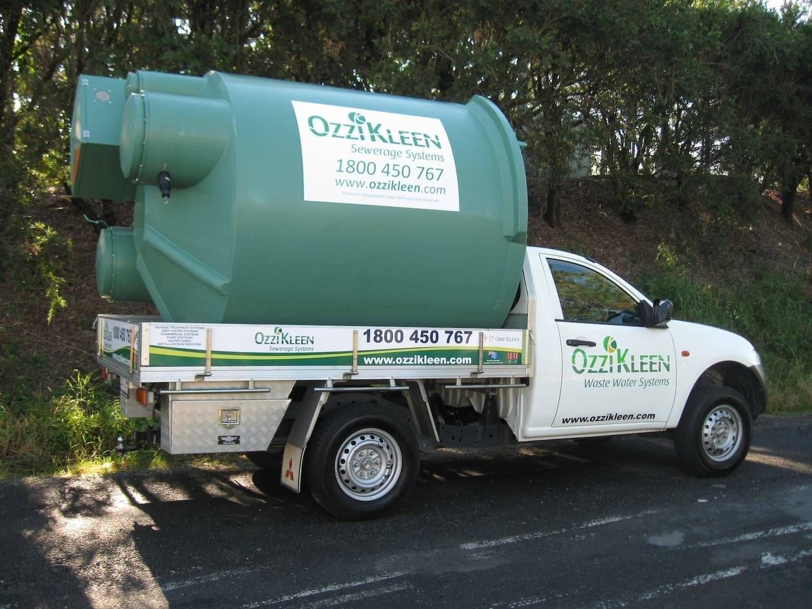 Septic tank on back of Ute