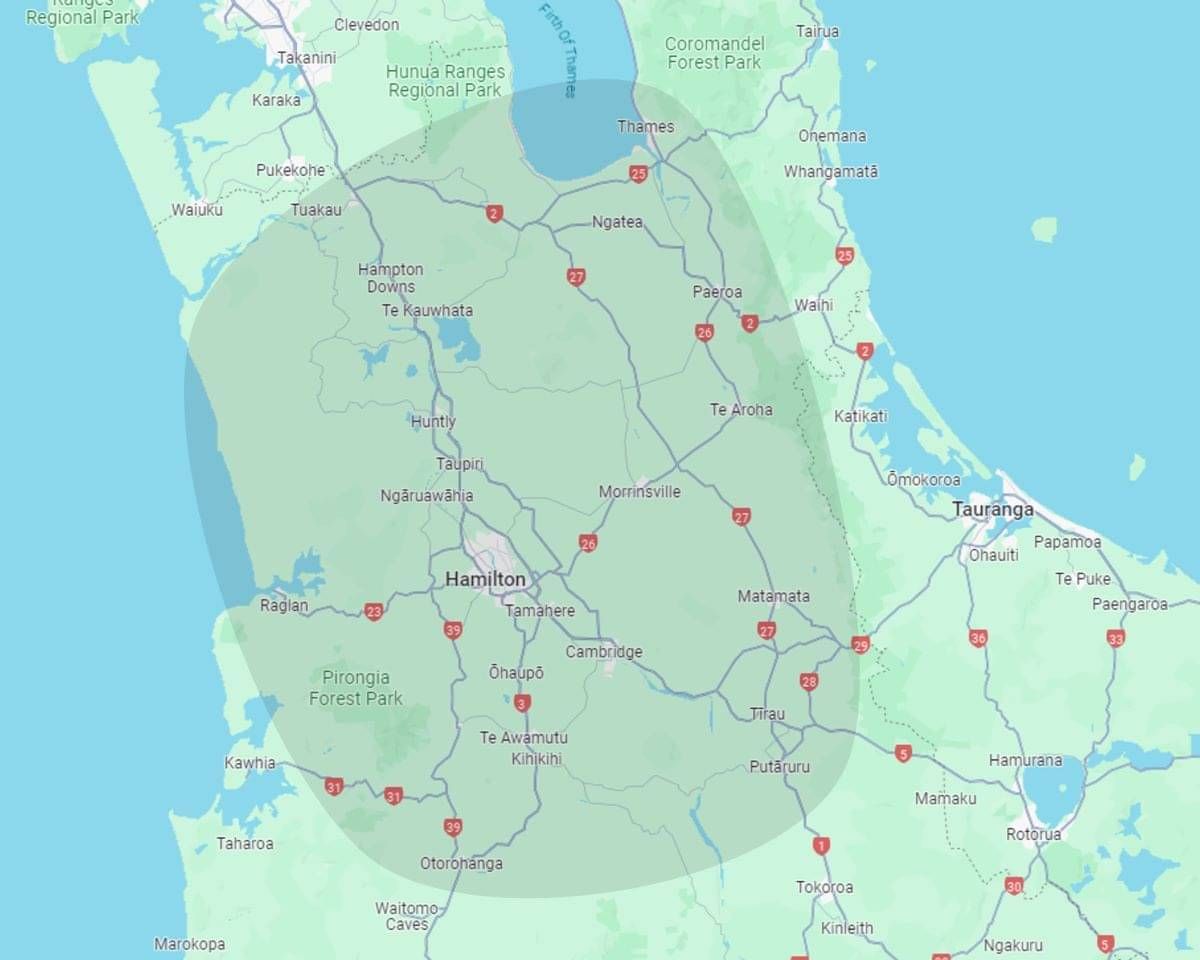 NZ Map of Waikato region for Drainpro
