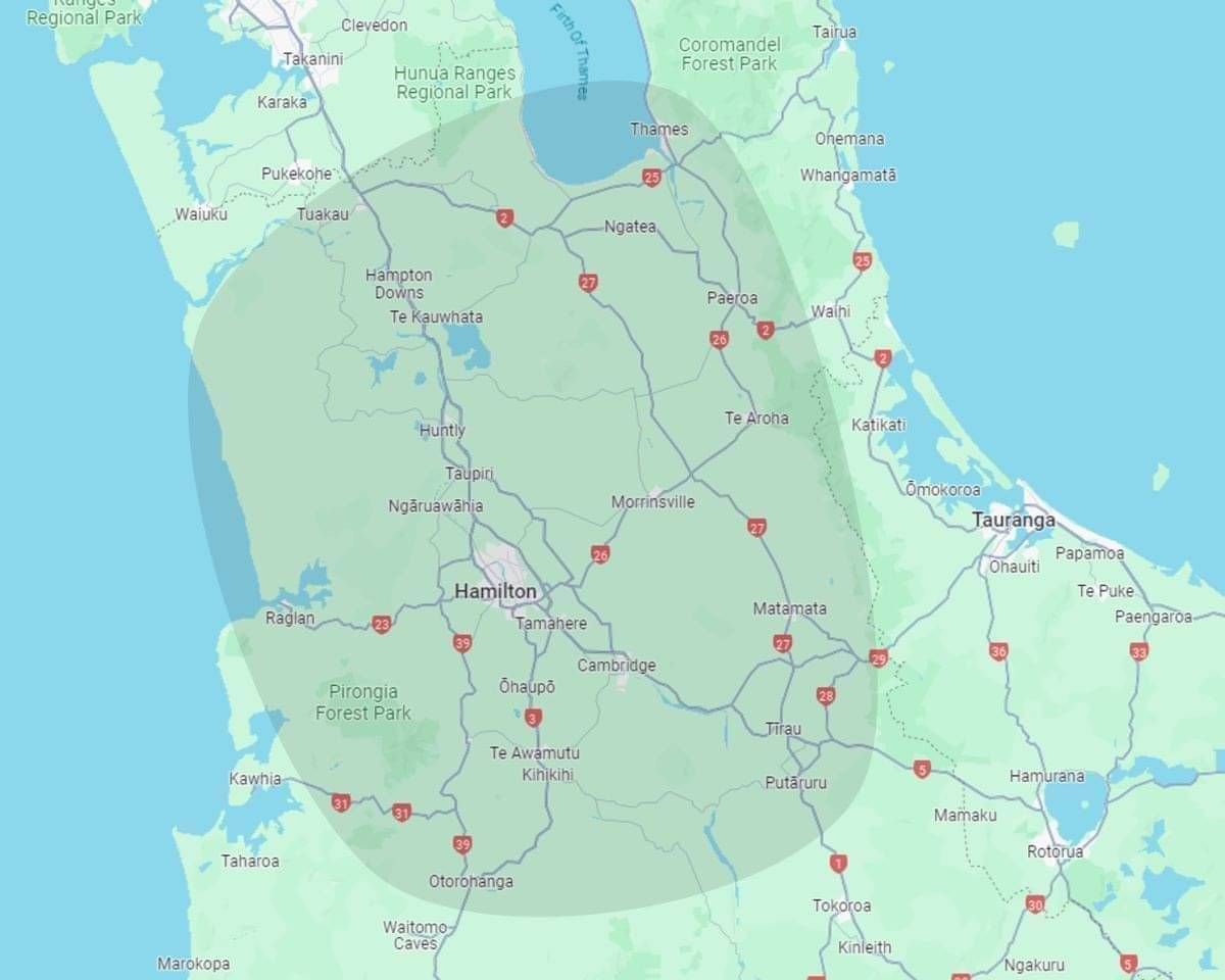 NZ Map of Waikato region for Drainpro
