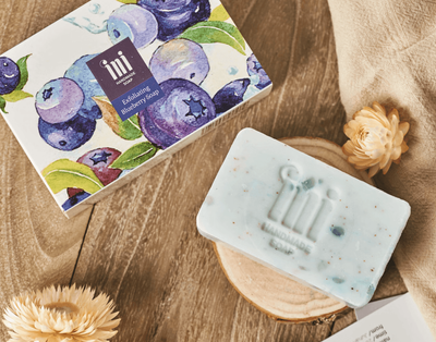 Oceania Beauty INI BLUEBERRY Handmade Exfoliating Soap 120g