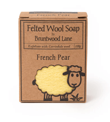 Bruntwood Lane Felted Wool Soap French Pear 100gr Bar