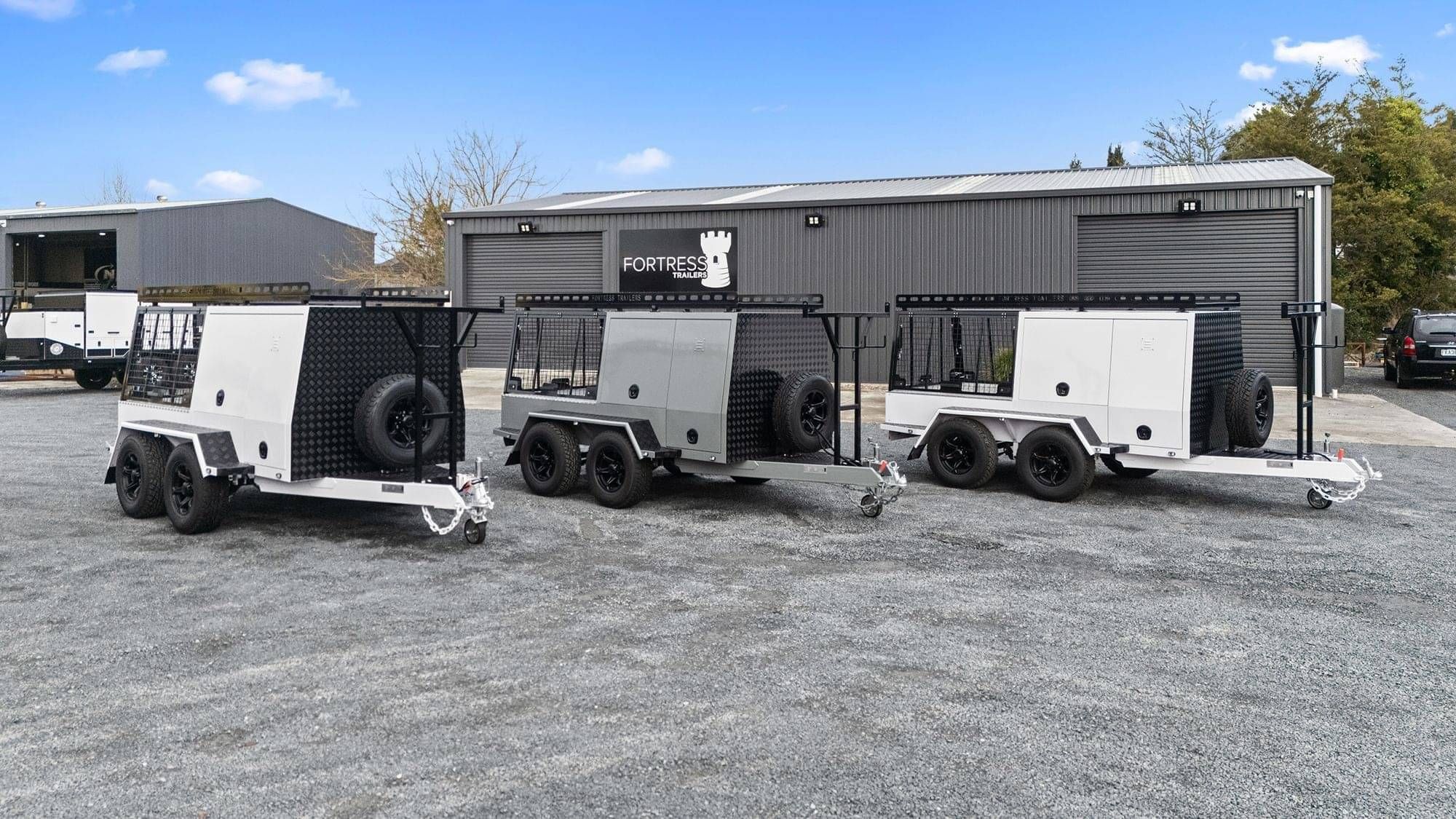 A range of Fortress Trailers for tradesman on show at the Fortress Depot
