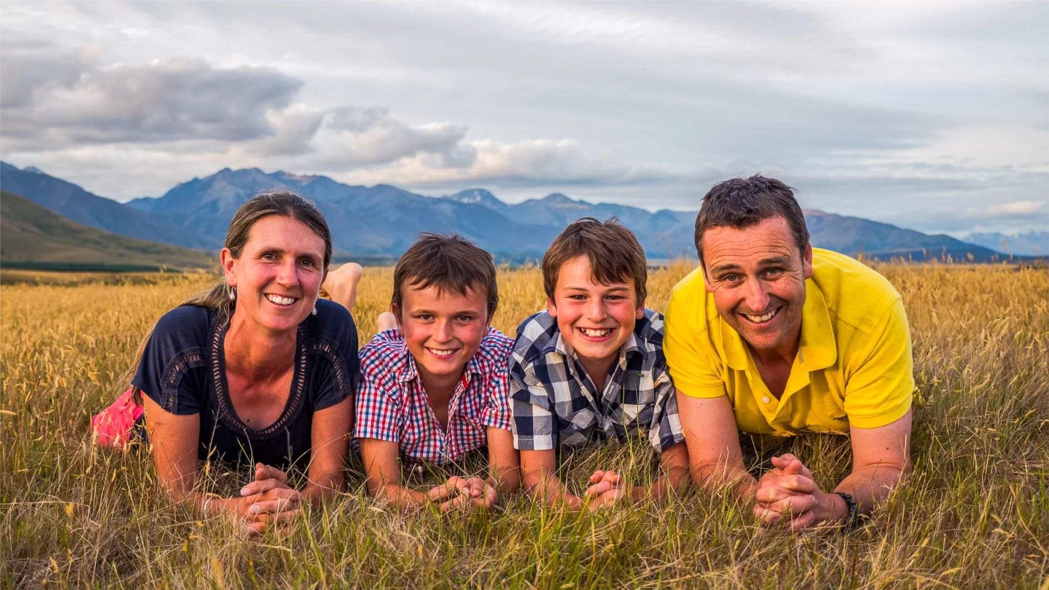 The Newlands family, founders of SkyScape, on their Mackenzie Basin farm