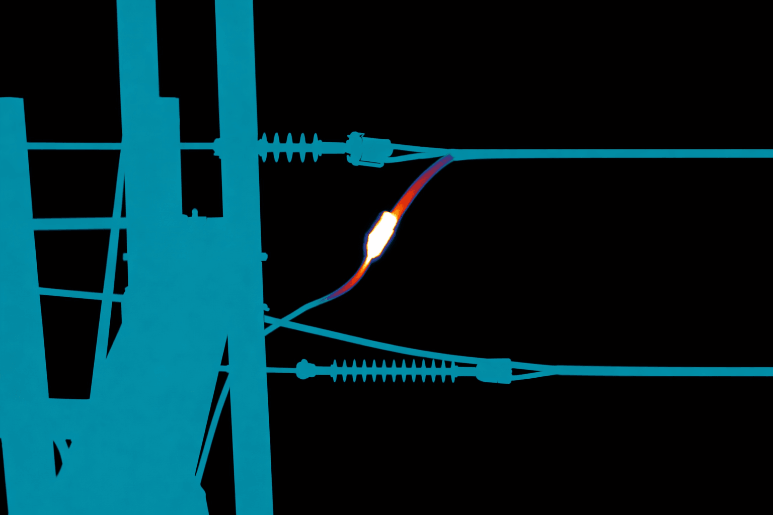 thermal image of an overheating high voltage connection in Auckland