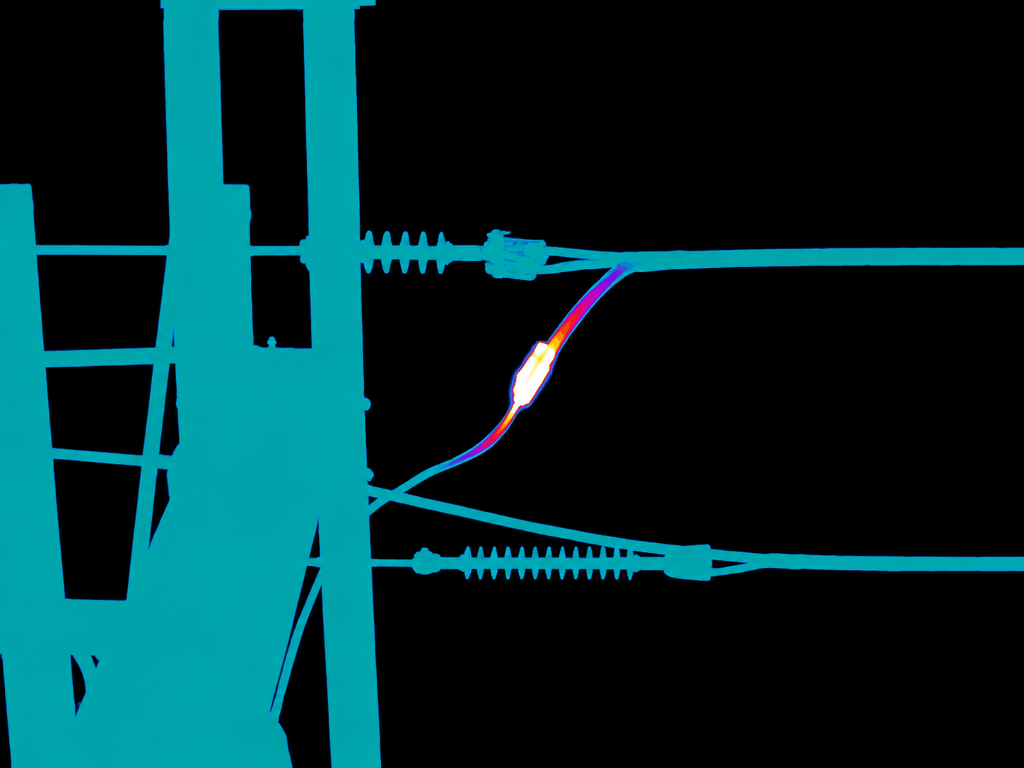 Thermal image of an overheating high voltage connection in Auckland