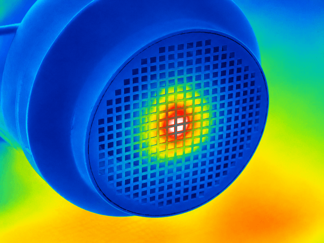 Thermal image of a motor bearing failure in Auckland