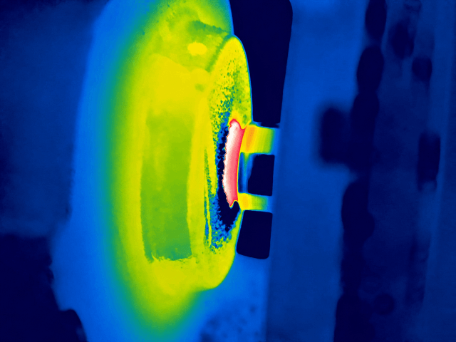 Thermal image of a motor with a bearing failure in Auckland